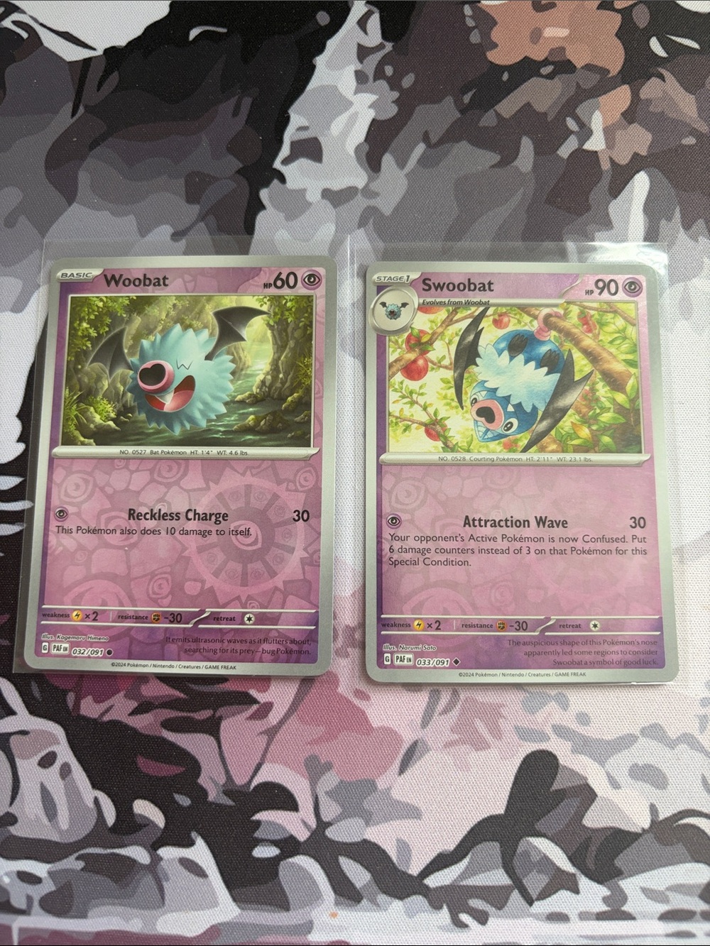 Woobat & Swoobat Pokémon Reverse Holo Evolution Mini Lot 🦇 | 2 Cards ✨5/$25✨